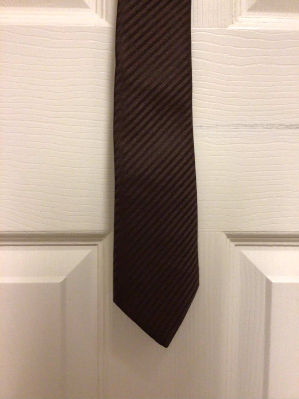 Vintage Superba Inc Brown Diagonal Striped Woven Necktie | Y2K Preppy